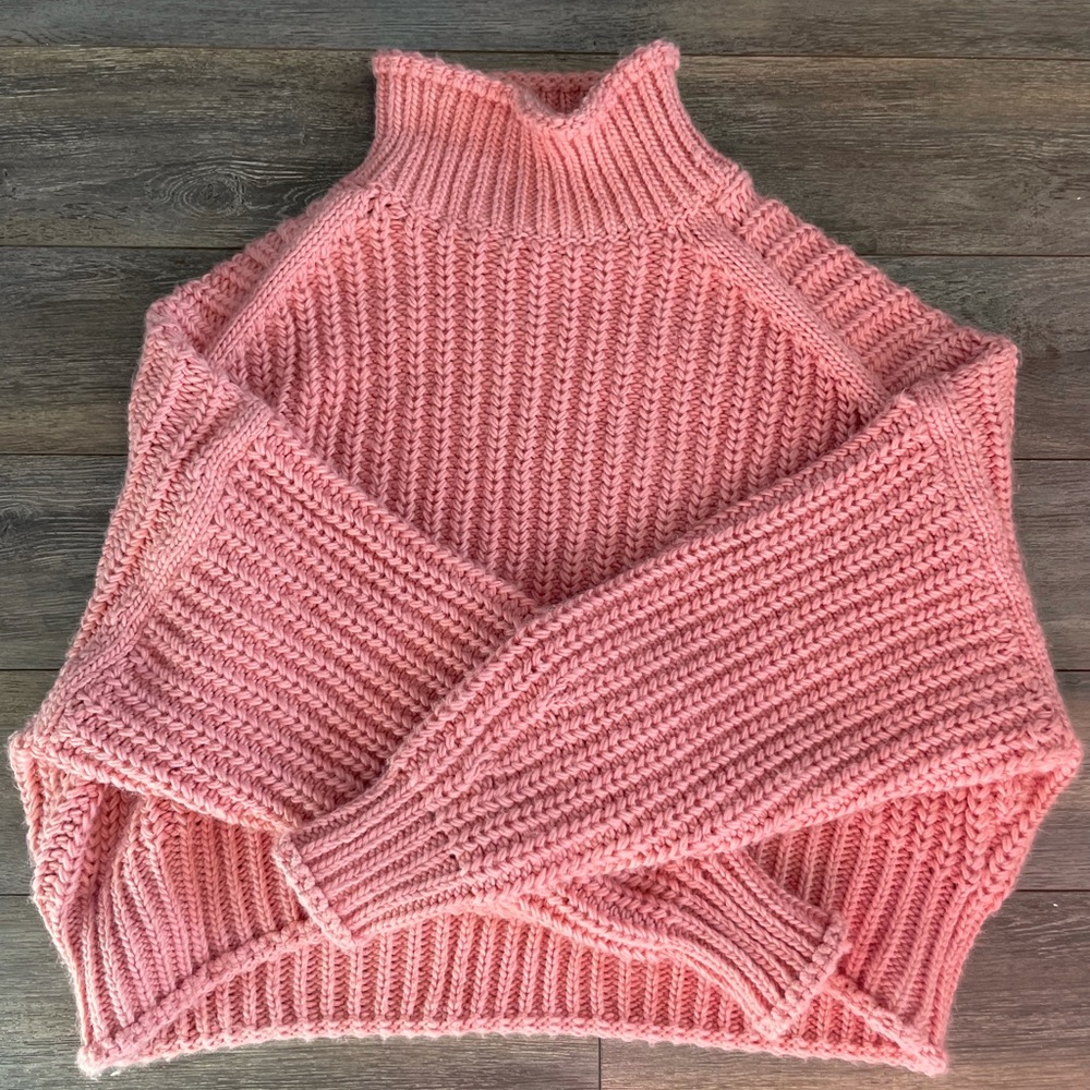 H&M pink knit sweater super trendy (knitwear) chunky sweater